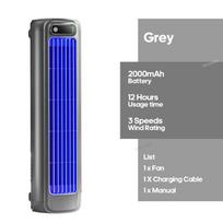 KINSCOTER Portable Air Conditioner Fan 2000mAh Quiet Desktop Tower Fan Wall Non-drilling Circulating Fan 3 Speeds Adjustable