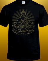Golden Buddha Lotus Yoga T-shirt XXL
