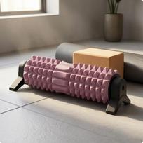 SuctionCup Foam Roller Geometric Nodes Leg Massage Cylindrical Pink Upgraded Bracket