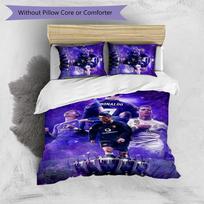 Cristiano Ronaldo Pattern Printed 3PCS Bedding Set Soft Skin-Friendly Washable Duvet Cover & Pillowcases Set All Season Bedroom 135cm*200cm