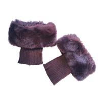 Women Boot Toppers Knitted Cuffs Short Solid Color Faux Furs Plush Leg Warmers Winter Warm Snow Skiing Footless Socks ruda