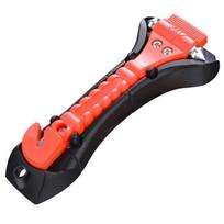 Car Emergency Hammer Belt Cutter Window Glass Tool One Size raudona