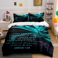 Bible Verse Theme Bedding Set Bedding set (1 duvet cover, 2 pillowcases, duvet not included) 135x200cm