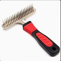Pet Detangling Brush for Long Hair Dogs and Cats - Slicker Rake Comb for Grooming, Removal and Shedding Control One Size juoda