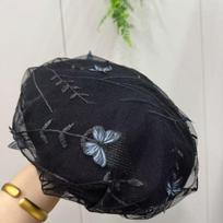 Women's Hat New Fashion Lace Beret - Summer Lightweight Chic Butterfly Painter Hat with Breathable Mesh