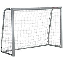 2,4 m x 1,5 m futbolo vartai, futbolo tinklas sodui su kuoliukais, greitas ir paprastas pastatymas 240 x 85 x 160 cm pilka