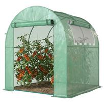 Walk in Polytunnel Greenhouse, Green House for Garden with Roll-up Window and Door, 1.8 x 1.8 x 2 m, Green 180 x 180 x 200 cm žalia