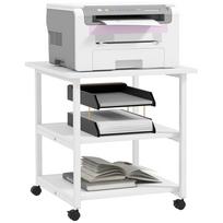 Three-Tier Steel Printer Stand, with Wheels - White 50 x 50 x 52.5 cm balta