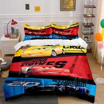 Cars-Themed Bedding Set with Lightning Strikes Bedding set (1 duvet cover, 2 pillowcases, duvet not included) 135x200cm
