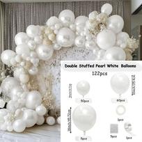 122pcs Pearl White Balloon Garland Arch Kit, Perfect for Weddings, Birthdays, Bridal Showers, Parties, Anniversaries, Interiors 18inch