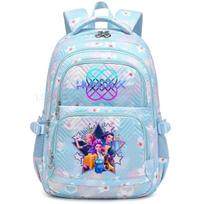 Kpop Demon Hunters Cartoon Backpack Elementary School Bag Rainbow Color Large Capacity Lightweight Good Quality Backpack