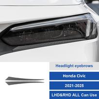 Carbon Fiber Headlight Decorative Sticker for Honda Civic 2021-2025 Interior Accessories One Size juoda