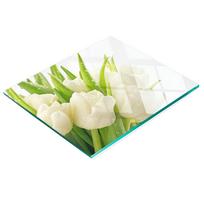 Decorative Glass Kitchen Cutting Board White Tulips 60X52 Cm