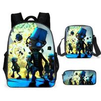 Printed Cartoon Backpack, Plant Vs. Zombie, Primary And Secondary School Students, Large-Capacity Schoolbag Three-Piece Set pencil bag