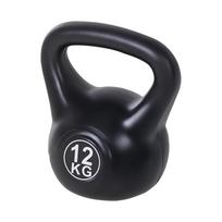 Kettlebell 12 kg Weight Dumbbell Filled with Sand for Beginners Black 27 x 21 x 31 cm