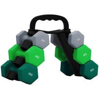 Dumbbell Set with Storage Rack, Set of 6 Dumbbells for Fitness Training, 2 x 3kg, 2 x 4kg, 2 x 5kg 42 x 10 x 30 cm