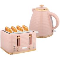 2-in-1 Toaster and Kettle Set, 7 Browning Levels, Defrost and Reheat Function, Pink 24.1 x 19.5 x 23.2 cm rožinė