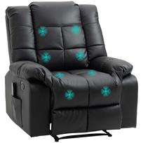 Massage Chair, Relax Chair, 8 Vibration Points, Reclining Function, Faux Leather, Black, 94x99x99cm 94 x 99 x 99 cm