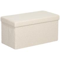 Storage Ottoman, Upholstered Bench with Storage and Lid for Living Room, Bedroom, Hallway, Cream White 76 x 38 x 38 cm
