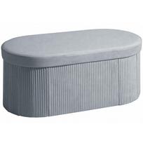 Bench with Storage, Foldable Upholstered Bench with Velvet Look, for Living Room, 76 x 38 x 35 cm, Dark Grey 76 x 38 x 35 cm tamsiai pilka spalva