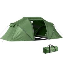 Tunnel Tent for 4 People, Camping Tent with Door, Groundsheet, 2000mm Waterproof Green 430 x 240 x 170 cm žalia