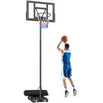 Basketball Hoop Outdoor 135-305cm Quick Height-adjustable Basketball Stand with 110x70cm Shatterproof Backboard 2 Wheels 110 x 70 x 360 cm juoda