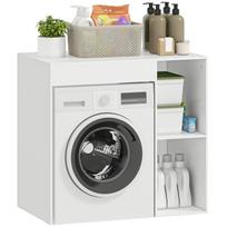 Cabinet over Washing Machine, Bathroom Organizer over Toilet with Open Shelving Compartments for Laundry Room, White 96 x 60 x 90.5 cm