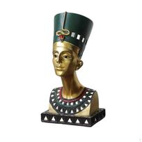 Aukso apdailos Egipto Karalienės Biustas Derva Metalą Primena Nefertitės Įkvėptas black