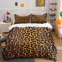 Leopard Print 3-Piece Bedding Set Bedding set (1 duvet cover, 2 pillowcases, duvet not included) 135x200cm