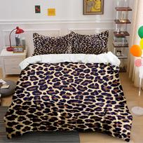 Leopard Print Bedding Three-Piece Set Bedding set (1 duvet cover, 2 pillowcases, duvet not included) 135x200cm