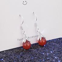 SACE GEMS Classic Retro Water Drop Copper Alloy Green Red White Zircon Earrings for Women Wedding Party Gifts raudona