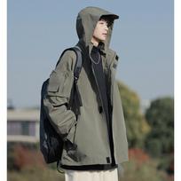 Spring and Autumn Season Coat Men's Thin Windbreaker Jacket Men's Black Charge Coat Fashion Brand Outdoor Functional Wind Work Clothes Men's M