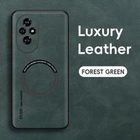 For Honor 200 200 Pro 200 Lite Fine Hole Sheepskin Magnetic TPU Soft Edge Anti-Drop Anti Fingerprint Phone Case For Honor 200 žalia
