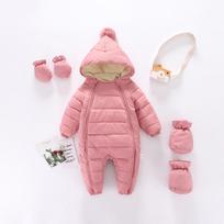 New Year Winter Baby Romper: Fleece-Lined, Thickened Infant Onesie 100 (18-24 months) rožinė