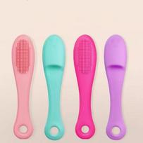 Black Chin Cleansing Brush, Nose Tip Brush, Manual Finger Face Washing Brush, Blackhead, Nose Wing Acne Brush, Pore Cleansing Brush 1pc violetinė