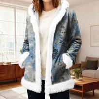 Women's Casual Fleece Hooded Cardigan With Pockets Warm Outerwear XXXXL