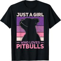 Just A Girl Who Loves Pitbull Women Pit Bull Owner Dog Lover T-Shirt S juoda