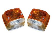 Side Indicator & Parking Lamp Set with 12V Bulbs Compatible with Case IH, David Brown, Ford, Fiat, John Deere & Universal Tractors