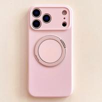Original Liquid Silicone Phone Case For iPhone 17 16 15 14 Pro Max 17Pro 16Pro Air 360°Rotate Stand Holder Soft Shockproof Cover For iPhone 17Pro Max