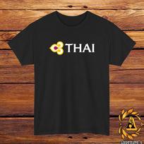 Thai Airways Retro Logo T-Shirt Black/Grey/White/Navy/Red/Light Blue XL