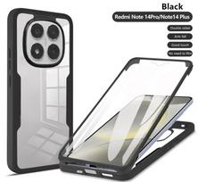 For Xiaomi Redmi Note 14 Pro Plus 5G Case 360 Full Protective Case for Redmi Note 14 Pro+ 5G Luxury Double Sided Soft Cover Redmi Note14 ProPlus juoda