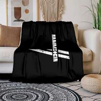 Rammstein Logo T-Shirt - Official MerchandiseBlanket Flannel Throw Blanket for Sofa, Bed, Travel, Camping, Office, Couch, Chair, And Bed Gif 150x180cm black