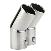 Muffler Tips For VW Golf 4 Bora Jetta Car Exhaust Tail Pipe Dual Pipes Stainless Steel Exhaust Tailpipes sidabras