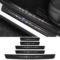 For Alfa Romeo Giulia 159 147 156 4C Stelvio Giulietta Mito Car Door Sill Protector Sticker Carbon Fiber Rear Tail Bumper Decals