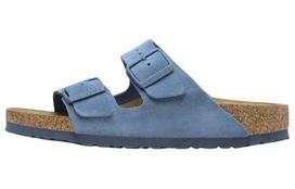 Birkenstock Arizona Soft Footbed Suede Slide Slippers Unisex Blue 1027692 36