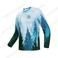 2024 Men's Mountain Bike LRGA Jersey Cross Country DH Motorcycle Downhill Cycling Jersey Enduro Mountain Bike Breathable Shirt S