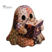 Relaxing Weekend DIY Activity Halloween Ghost Patchwork Kit, Cute Doll Sewing Set with Pre-Cut Decorative Pattern Fabrics, Autumn Holiday Craft