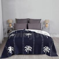 Striped Palm Tree With Dash Line Small Red Dots Seamless Pattern Blanket Super Soft Warm Light Thin Hawaii Hawaii And Size: 75*100cm, Weight: 230 GSM