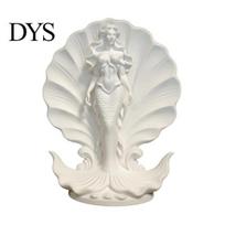 Fine Texture Shell Craft 3D Printed Mermaid Desktop Ornament, Ocean Style Standing Ornament Sculpture, Minimalist Figurine for Home Office Tabletop balta
