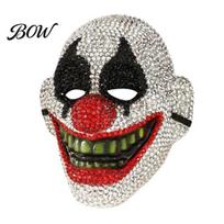 Rhinestone Embellished Mask Halloween Skull Full Face Mask, Sparkly Masquerade for Party, Adjustable Strap Cosplay Prop Women Men Comfortable Party